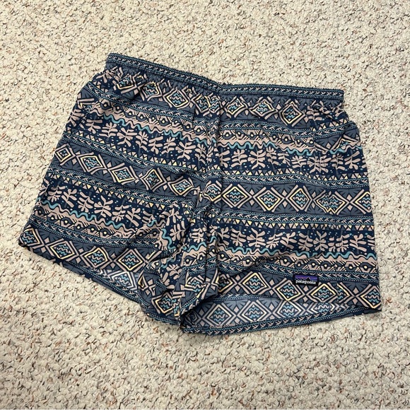 Patagonia Baggies Nylon Active 4” Mangrove Tiki Shorts Tidepool Blue Size Medium - Picture 1 of 6